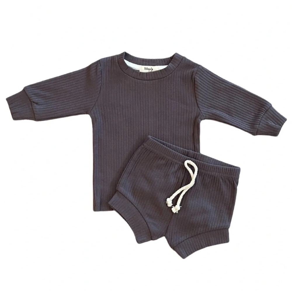 COAL | Baby toddler ribbed organic two-piece set